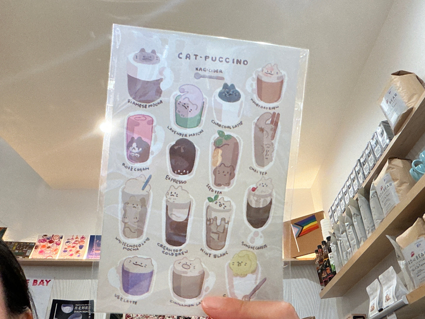 Cat-puccino sticker sheet