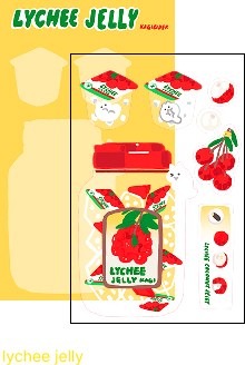 Kagicider — lychee jelly mini sticker sheet