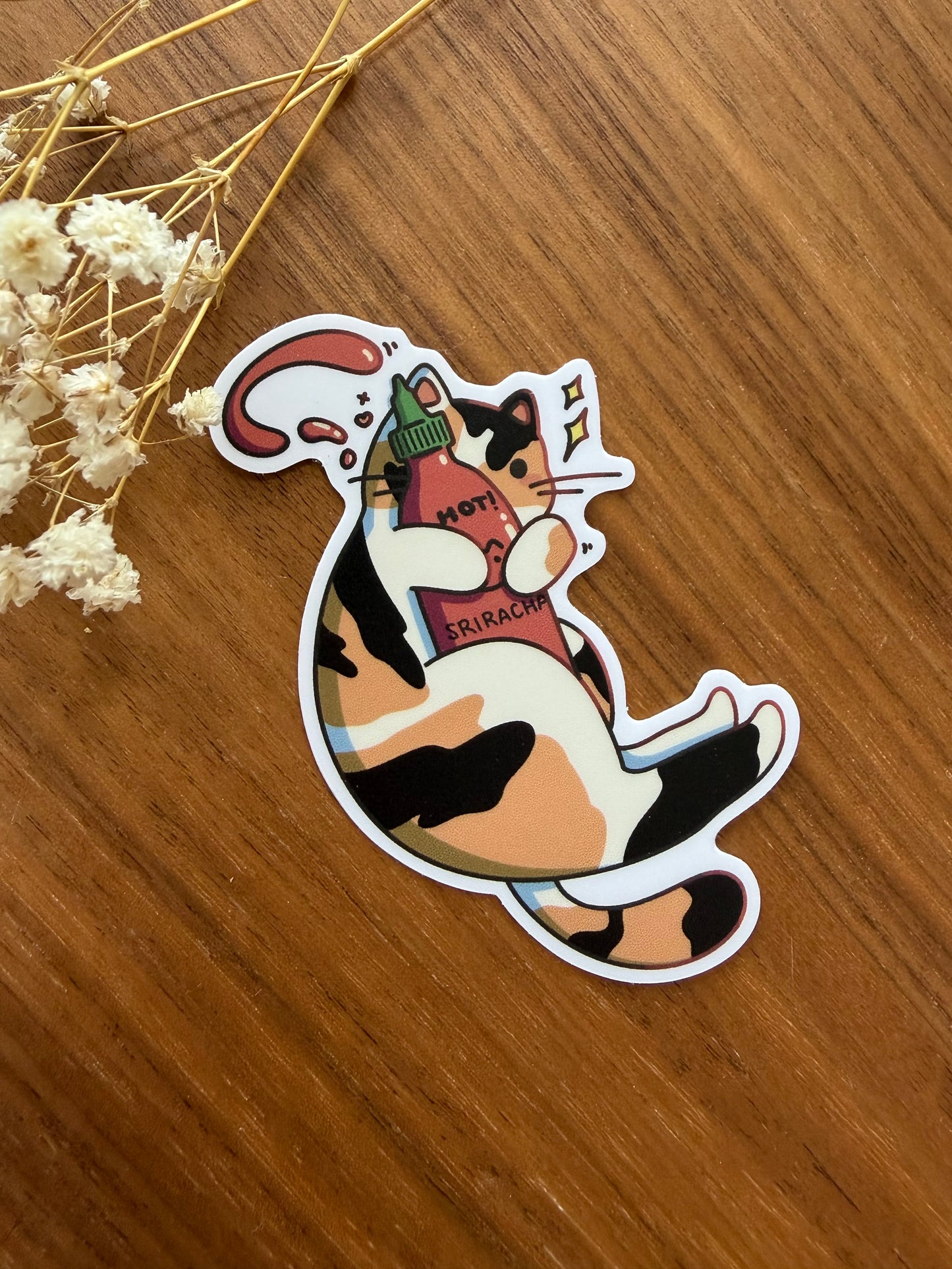 Sauce Cat Sticker (Sriracha)