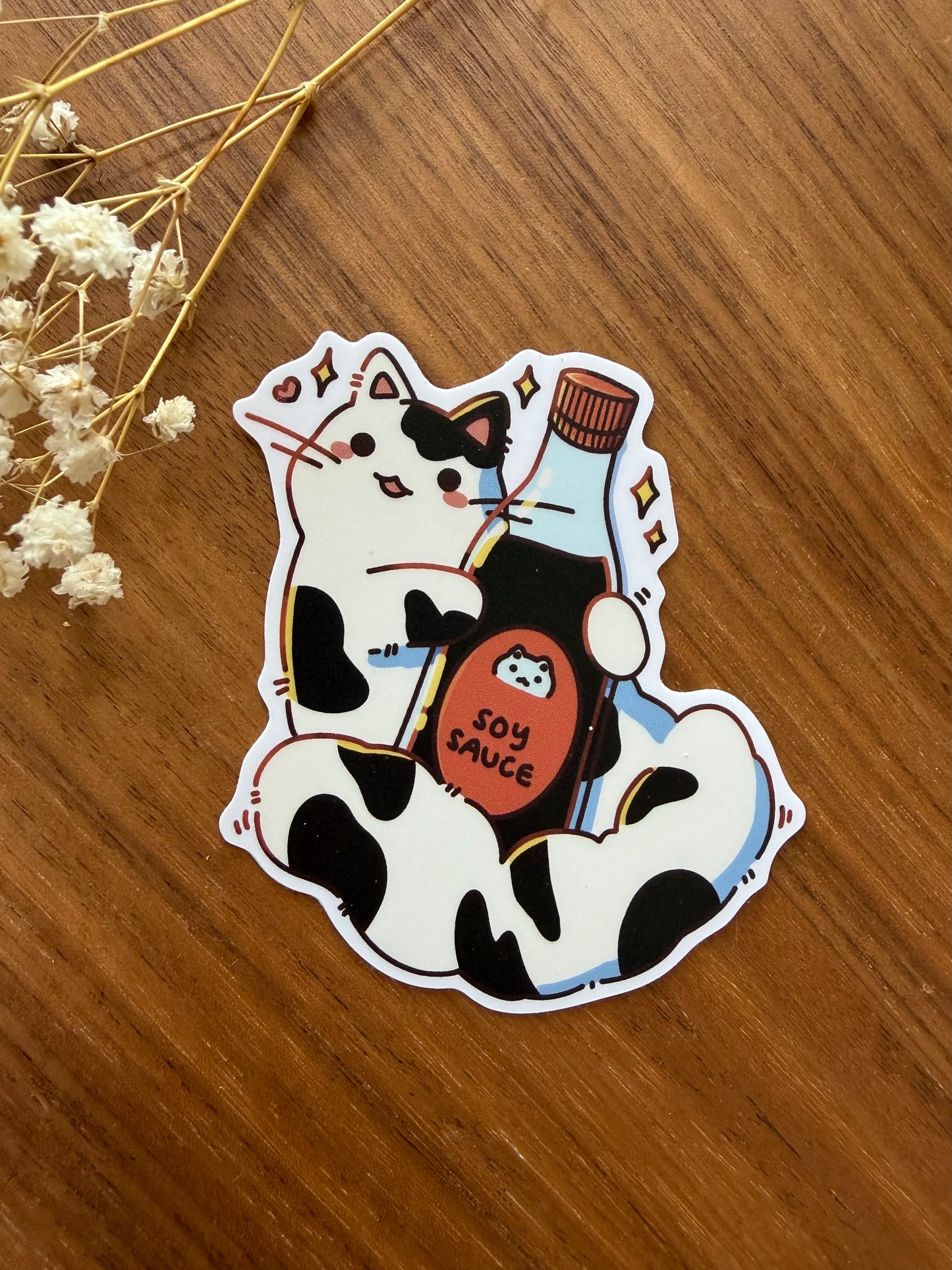 Sauce Cat Sticker (Soy Sauce)
