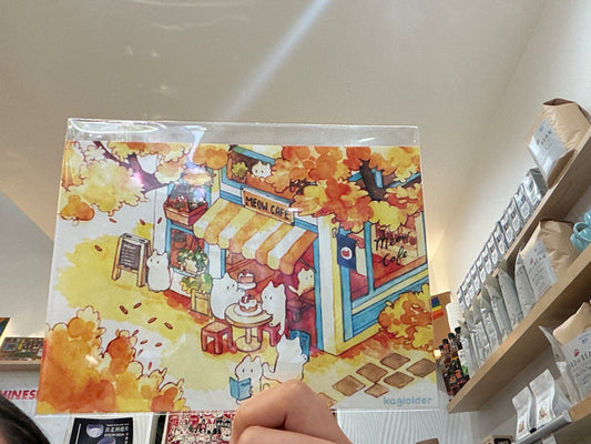 meow cafe mini print