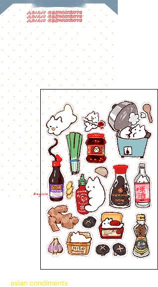Kagicider — Asian condiments sticker sheet