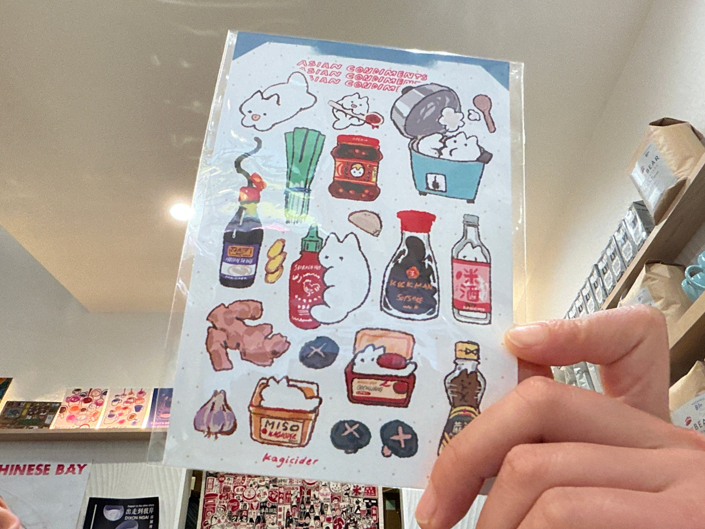 Asian condiments sticker sheet