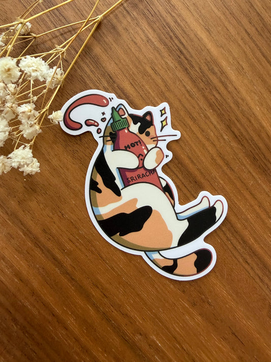 Sauce Cat Sticker (Sriracha)