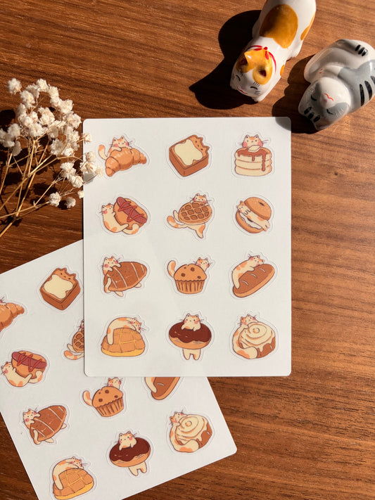 Pastry Cats Sticker Sheet
