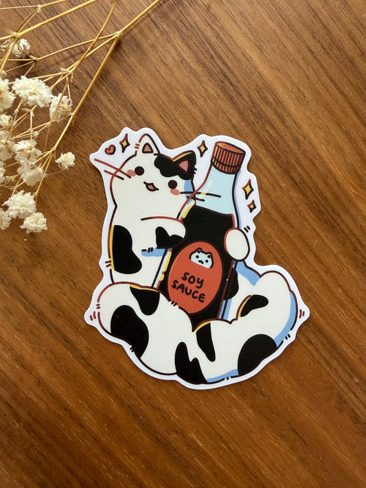 Sauce Cat Sticker (Soy Sauce)