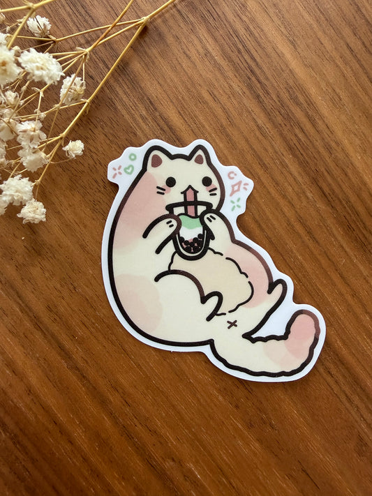 Boba Cat Sticker (Light)