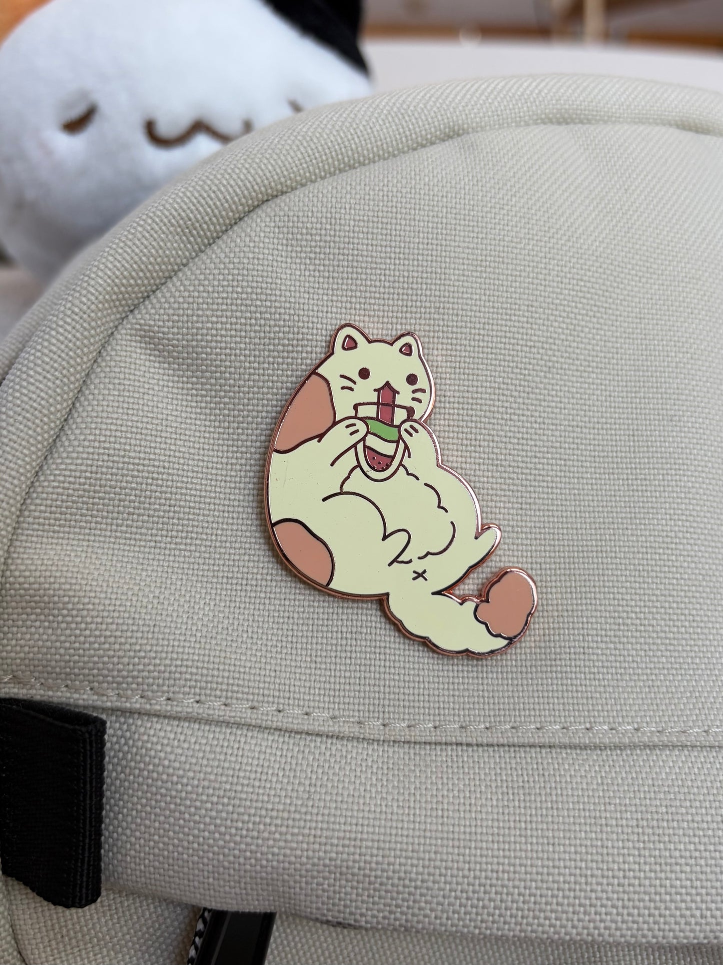 Boba Cat Pin (Light)