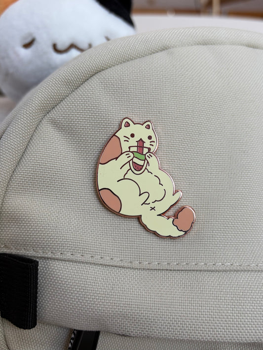 Boba Cat Pin (Light)