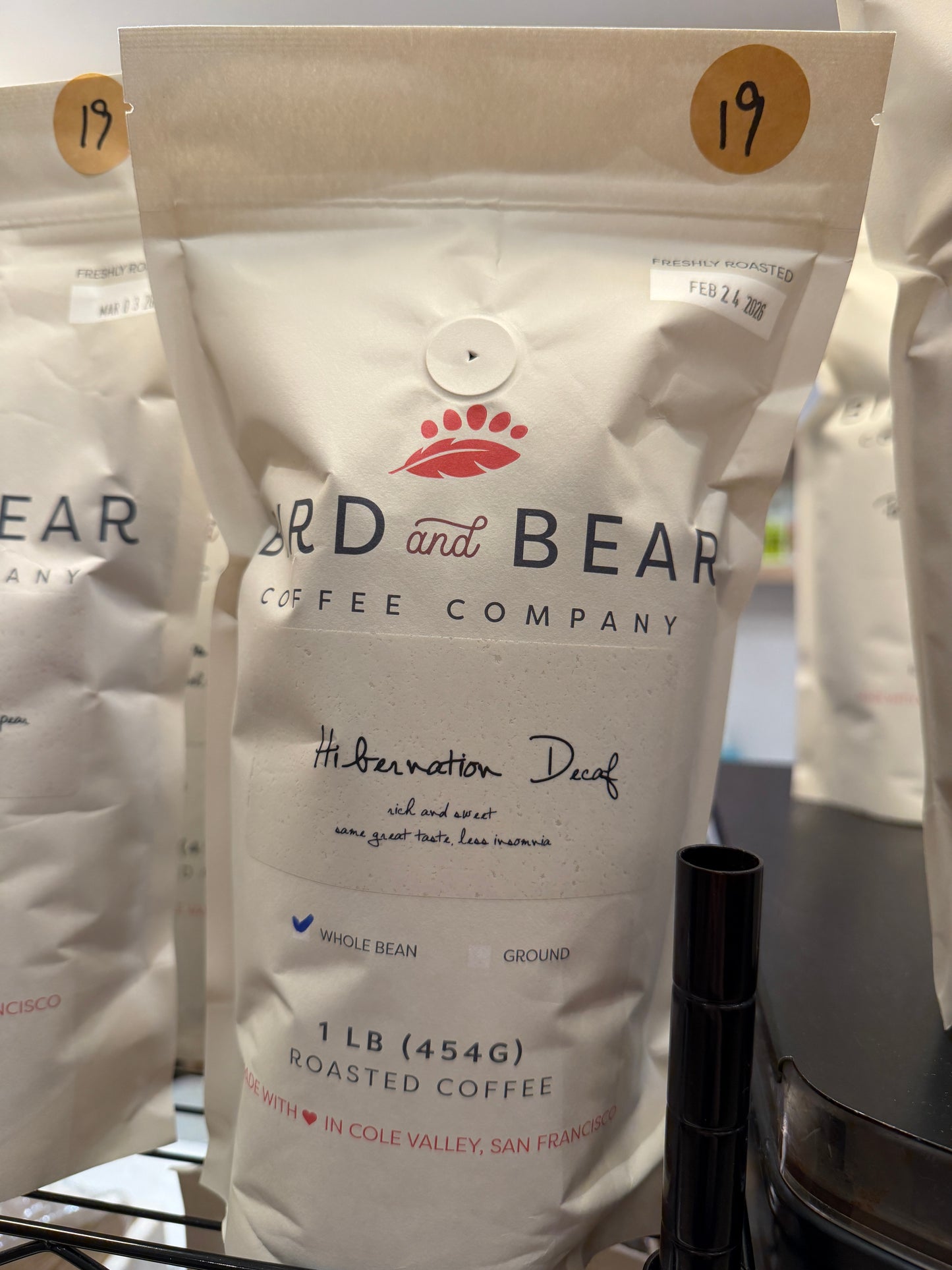 Bird & bear hibernation decaf coffee beans 1lb