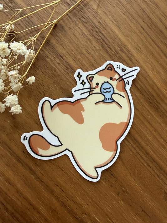 Fish Cat Sticker