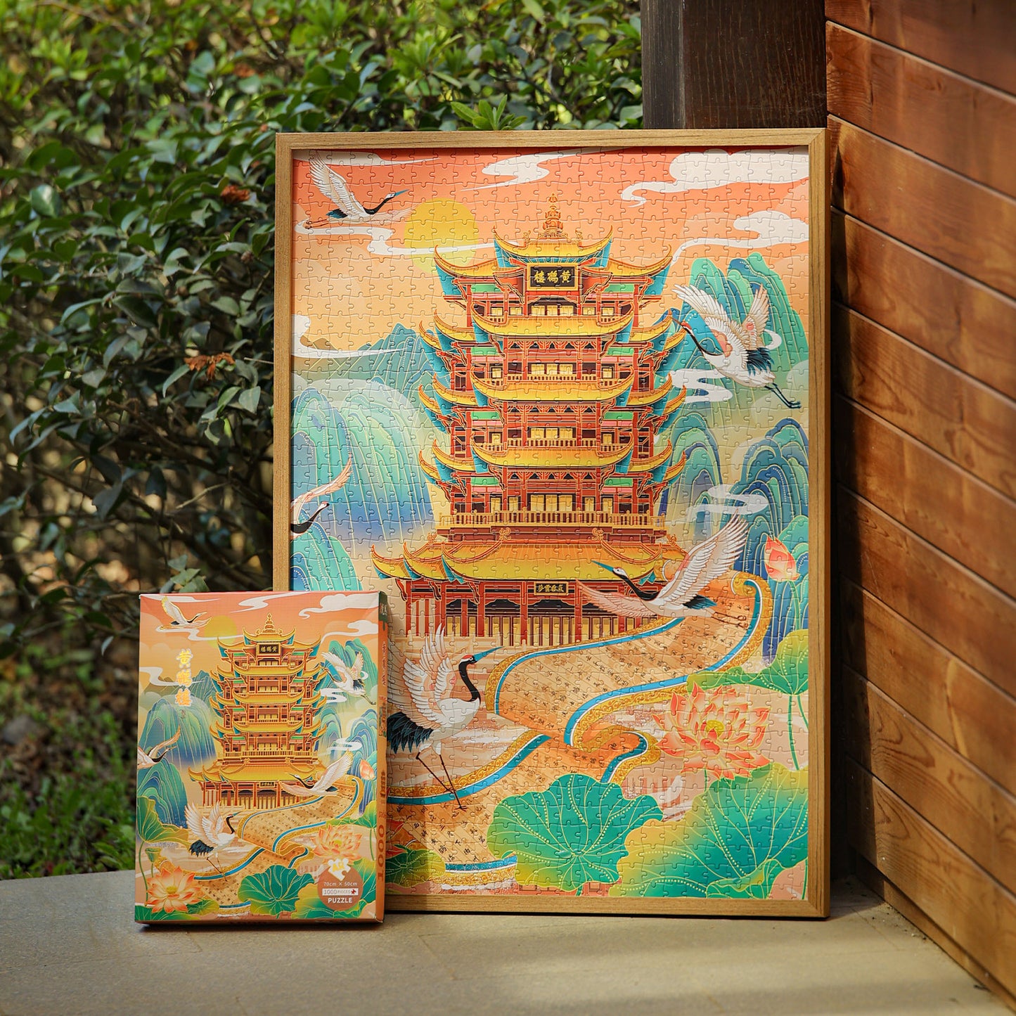 Four Famous Towers Jigsaw Puzzle 1000 Pieces: Yueyang Tower, Tengwang Pavilion, Stork Tower, Yellow Crane Tower