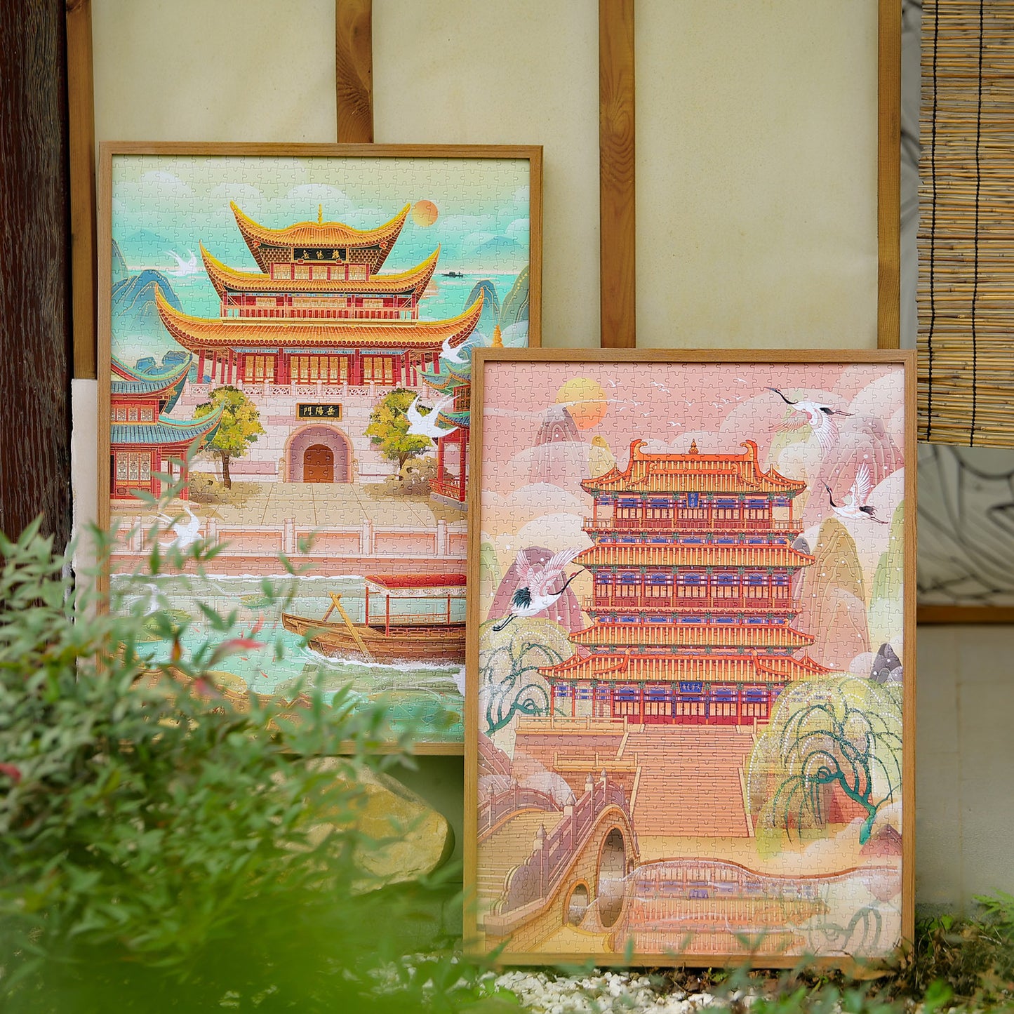 Four Famous Towers Jigsaw Puzzle 1000 Pieces: Yueyang Tower, Tengwang Pavilion, Stork Tower, Yellow Crane Tower