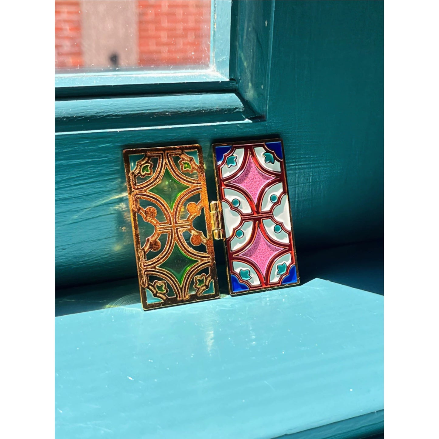 泉州闽南花砖开合绿釉花枳窗冰箱贴