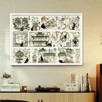 botop fusion宋代猫咪1000片闪光拼图